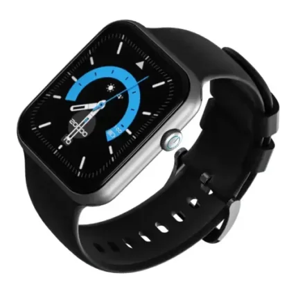 G-TiDE S1 Lite Bluetooth Calling Smartwatch Black with Leather Black (Free Dark Green Strap)